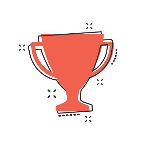 Vector Cartoon Trophy Cup Icon In Comic Style Winner Sign Illustration