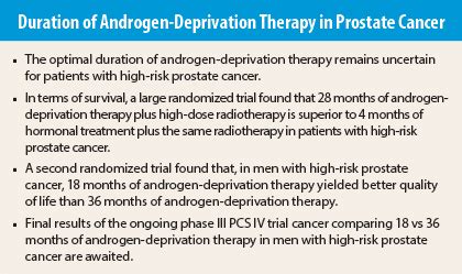 Duration Of Androgen Deprivation Therapy For Patients With High Risk Prostate Cancer The ASCO Post