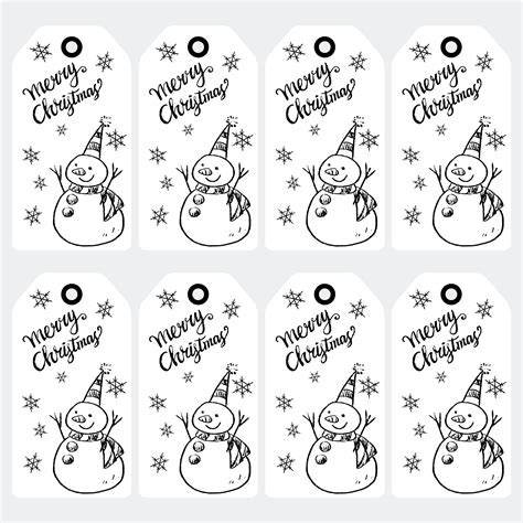 7 Best Black And White Printable Christmas Name Tags 067