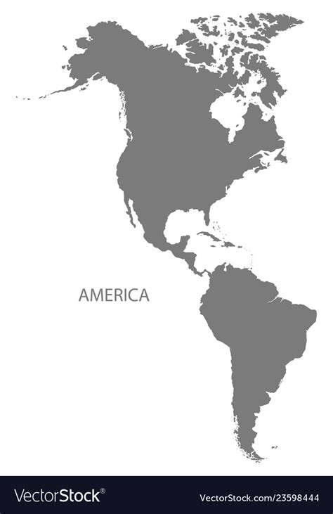 America Map Grey Royalty Free Vector Image Vectorstock