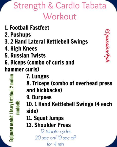 Strength And Cardio Tabata Workout Beginner Tabata Workouts Kettlebell