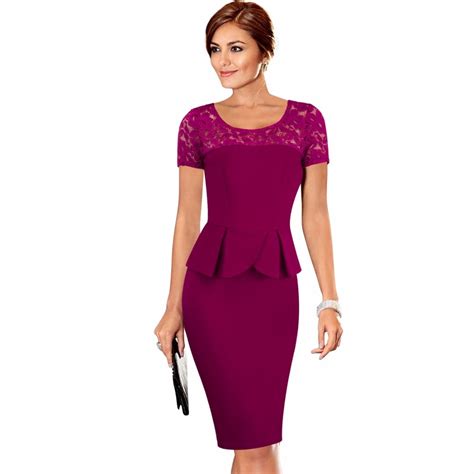 summer style sexy women lace short sleeve elegant casual office work sheath fitted pencil dress
