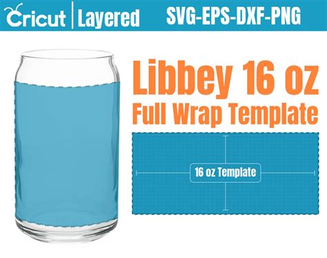16 Oz Full Wrap Template Libbey Glass Svg Can Glass Full Wrap Etsy