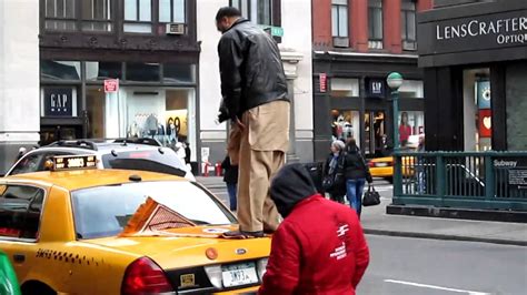 Cab Driver Worships On Trunk Of His Cab On Broadway Nyc Youtube