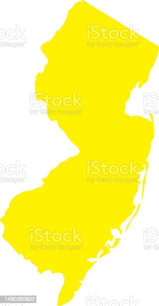 Yellow Cmyk Color Map Of New Jersey Usa Stock Illustration Download