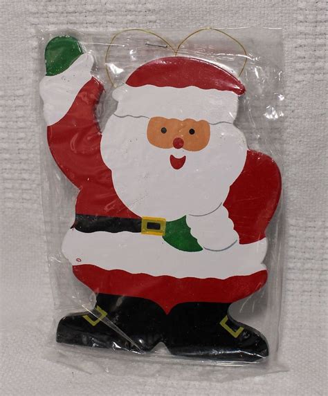 Wooden Santa Claus Hanging Christmas Tree Decoration Ebay Hanging