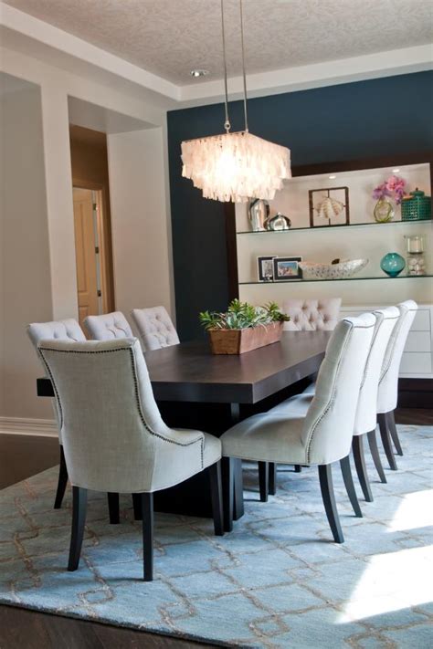 If you have suggestions or best offer please contact us. Blue Transitional Dining Room With Eye-Catching Chandelier ...