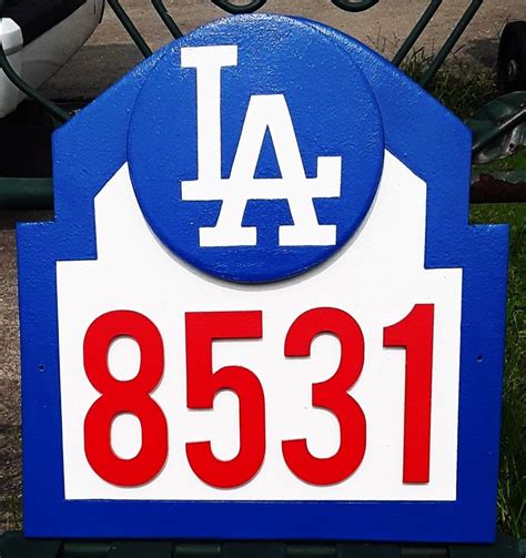 Los Angeles Dodgers Address Sign Custom Made For Home Etsy