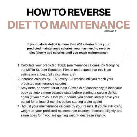 How To Reverse Diet To Maintenance Calories Reversediet Dietbreak