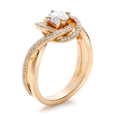 Custom Rose Gold And Diamond Engagement Ring 100438 Bellevue Seattle