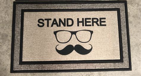 Photo Booth Stand Here Rug Glasses And Mustache Led