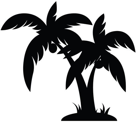 Supercoloring.com is a super fun for all ages: Palm Tree Black | Free Images at Clker.com - vector clip ...