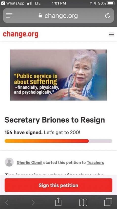 The people i choose to work with, i work with because i'm already impressed with them, you know? Briones says statement about suffering misquoted in meme