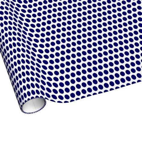 Dark Blue Polka Dots Wrapping Paper Blue Polka Dots