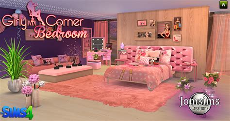 Sims 4 Ccs The Best Girly Corner Bedroom Set By Jomsims