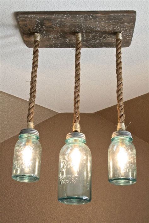 Mason Jar Triple Pendant Light With Vintage By Reneeandsherwood 245