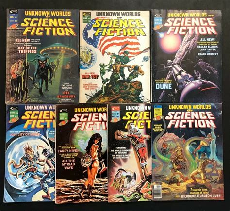 Unknown Worlds Of Science Fiction 1975 1 2 3 4 5 6 Annual 1 Complete Set