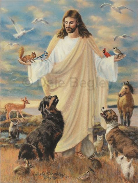 The Art Dale Begley Jesus And Animals By Dale Begley