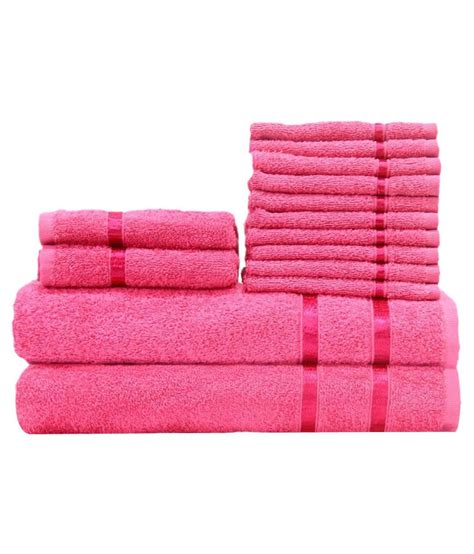 Storyhome Pink Cotton Towel Set Set Of 10 Buy Storyhome Pink