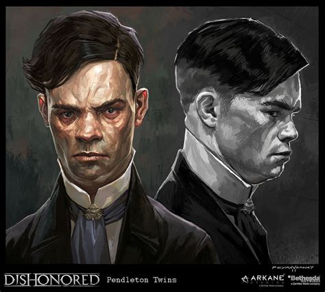 Artstation Dishonored Pendletontwins01 Cedric Peyravernay Rpg Character Character Portraits