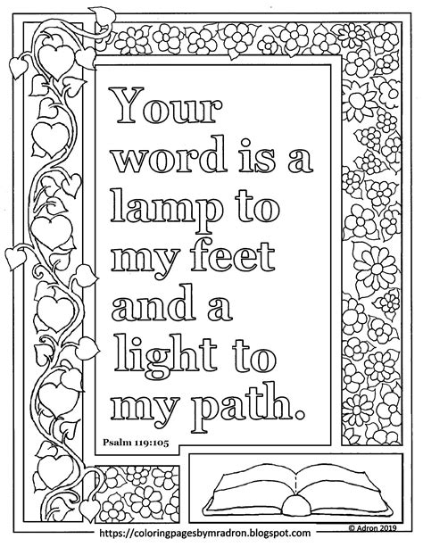 Free Print And Color Page With Psalm 119 105 Bible Verse Artofit