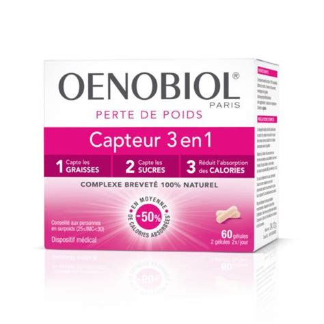 Oenobiol Capteur 3 En 1 60 Gélules Pharmacie Lafayette Capteurs De