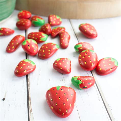 Sweet Strawberry Painted Rocks Sustain My Craft Habit