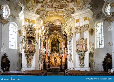 The Interior Of The Wieskirche Church In The Village Of Vis In The