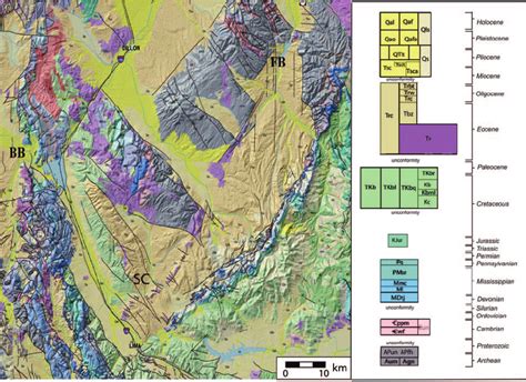 Geologic Map Of Southwestern Montana Usa Bold Faced Letters Indicate