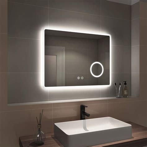 Buy Emke Led Bathroom Mirror Illuminated Wall Mirror 800 X 600mm Touch
