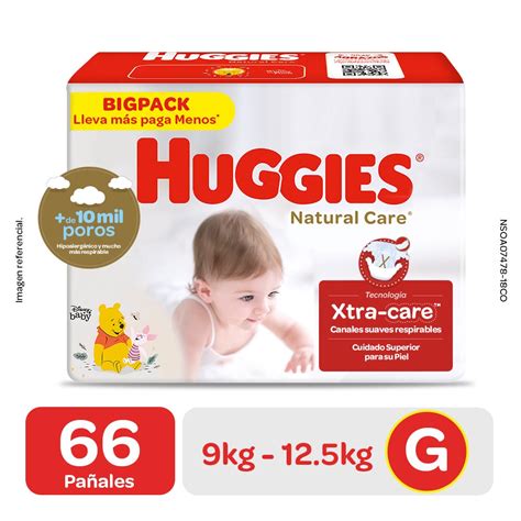 Farmacia Universal Huggies Natural Care G Bigpack X 66 Pañales