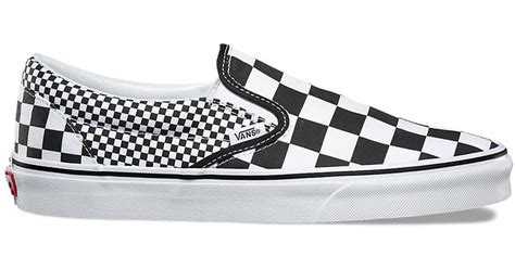 Vans Canvas Classic Slip On In Mixed Checkerboard In White For Men Lyst