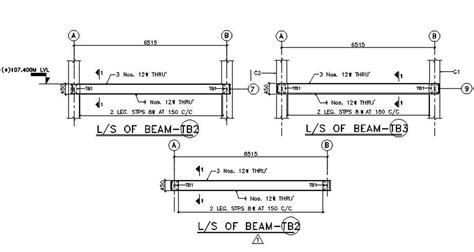 Typical Beam Detail And Its Longitudinal Section Download Autocad Dwg