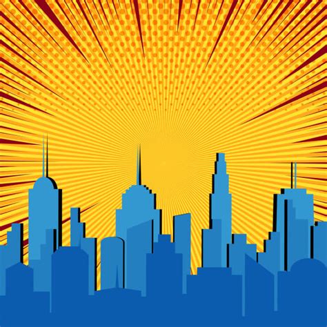 Comic Book Cityscape Background Illustrations Royalty Free Vector