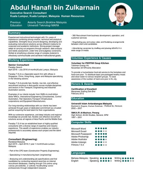 Contoh resume terbaik beserta format yang lengkap untuk mohon kerja sebagai rujukan. Resume Terkini 2016 / 2017 | Consultant | Recruitment