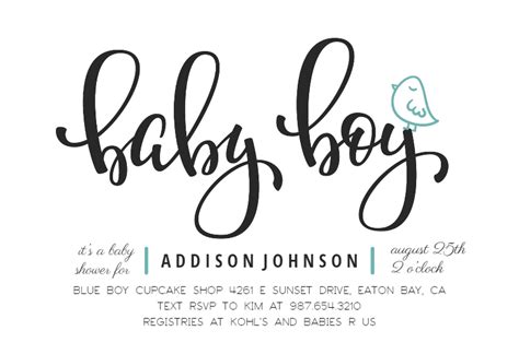 We have 9 free baby shower fonts to offer for direct downloading · 1001 fonts is your favorite site here are fifty free baby shower fonts that are sure to make your baby stationery stand out from. Baby Boy - Baby Shower Invitation Template (Free ...