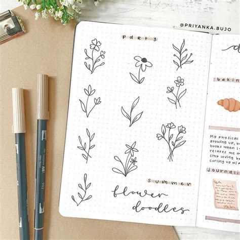Easy Flower Doodles For A Bullet Journal Anjahome