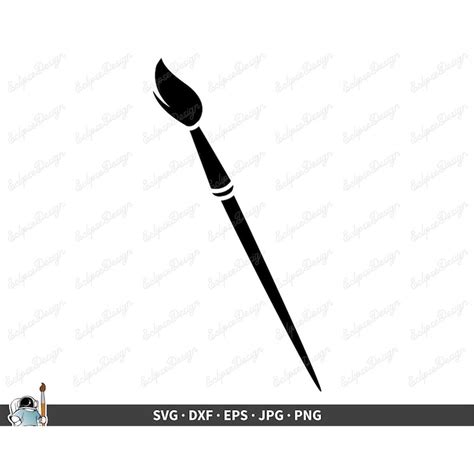 Artist Paintbrush Svg Clip Art Cut File Silhouette Dxf Eps Inspire Uplift