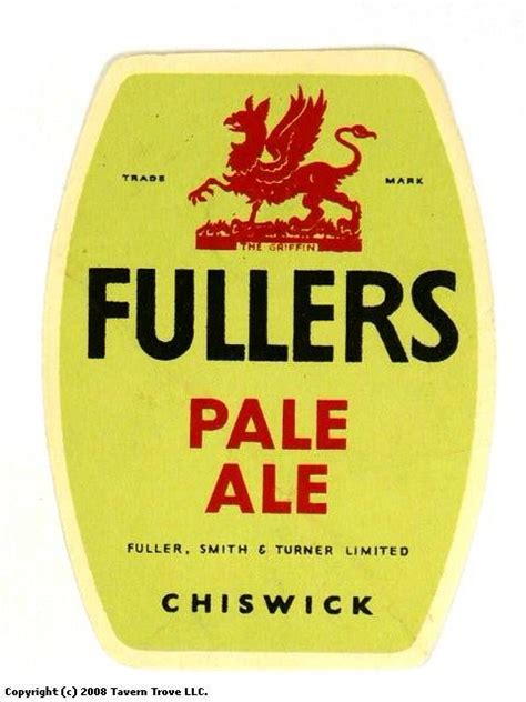 Labels Fullers Pale Ale Fuller Smith And Turner Ltd Chiswick Greater
