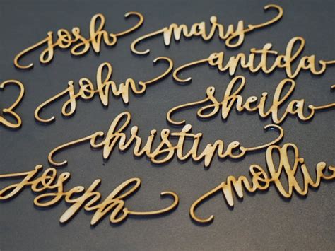 Wedding Place Cards Custom Laser Cut Name Sign Dinner Party Etsy Canada