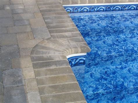 Stone Coping With Blue Tile Coping Stone Outdoor Decor