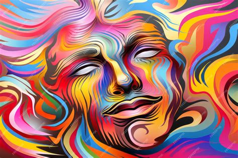 Premium Vector An Abstract Painting Of A Womans Face