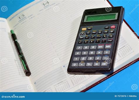 Financial Tools Agenda Pen And Calculator Stock Photo Image Of Busy