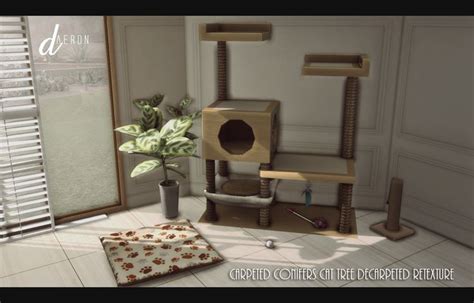 Carpeted Conifers Cat Tree Decarpeted Retexture Daer0n My Sims 4