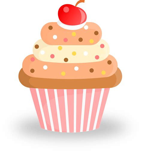 Orange Birthday Cupcake Clip Art
