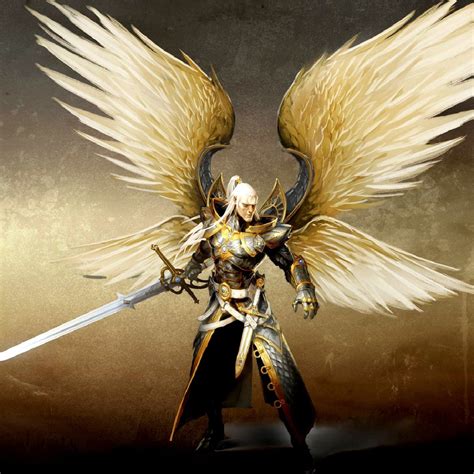 Golden Warrior Angel Angel Warrior Angel Art Fantasy Warrior