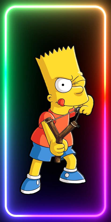 Papel De Parede Bart Simpson Neon Wallpaper Papel De Parede Para Celular