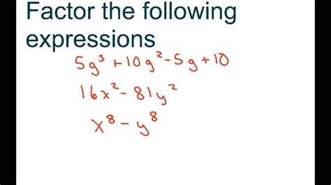 Factor Each Polynomial Expressions Examples Youtube