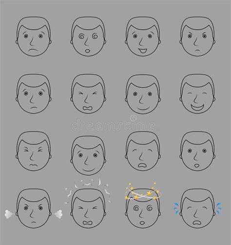 Diverse Facial Expressions Stock Illustrations 1126 Diverse Facial