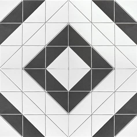 T4 Cs Rl Unglazed 4 Inch Black White Square Pattern Geometric Tile